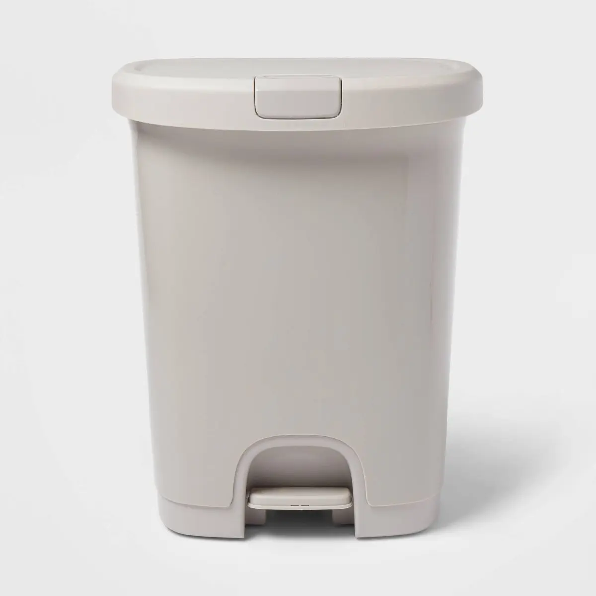 7gal Step Trash Can with Locking Lid Gray - Brightroom: Plastic, Rectangle, Indoor, 7.7 Gallon, Step-On, Glossy Finish