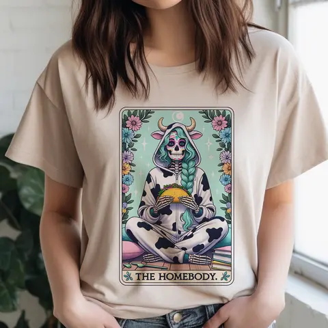 Tarot Skull Tees Dead Inside Tarot Tee The Patriot T-Shirt The True Crime Junkie Top The Homebody Tarot Tshirt  Born In the USA Top ADHD Squirrel T-Shirt The Cool Dad Tarot Tshirt  Overthinker Tarot Card Skull Tees The Overthinker Skeleton T-Shirts