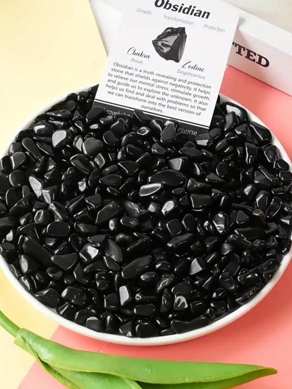 Natural obsidian gravel pack, 100g irregular demagnetized stone, suitable for aquarium, fish tank decoration and vase filling