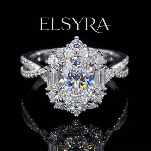 S925 Sterling Silver engagement ring with Oval sharped, Elegant Oval Shaped 5A Cubic Zirconia, Promise ring for Women & Girls, Trendy All-match & Exquisite Clean Girl Jewelry for Birthday Gift, Solitaire Ring, Wedding Engagement daily wear