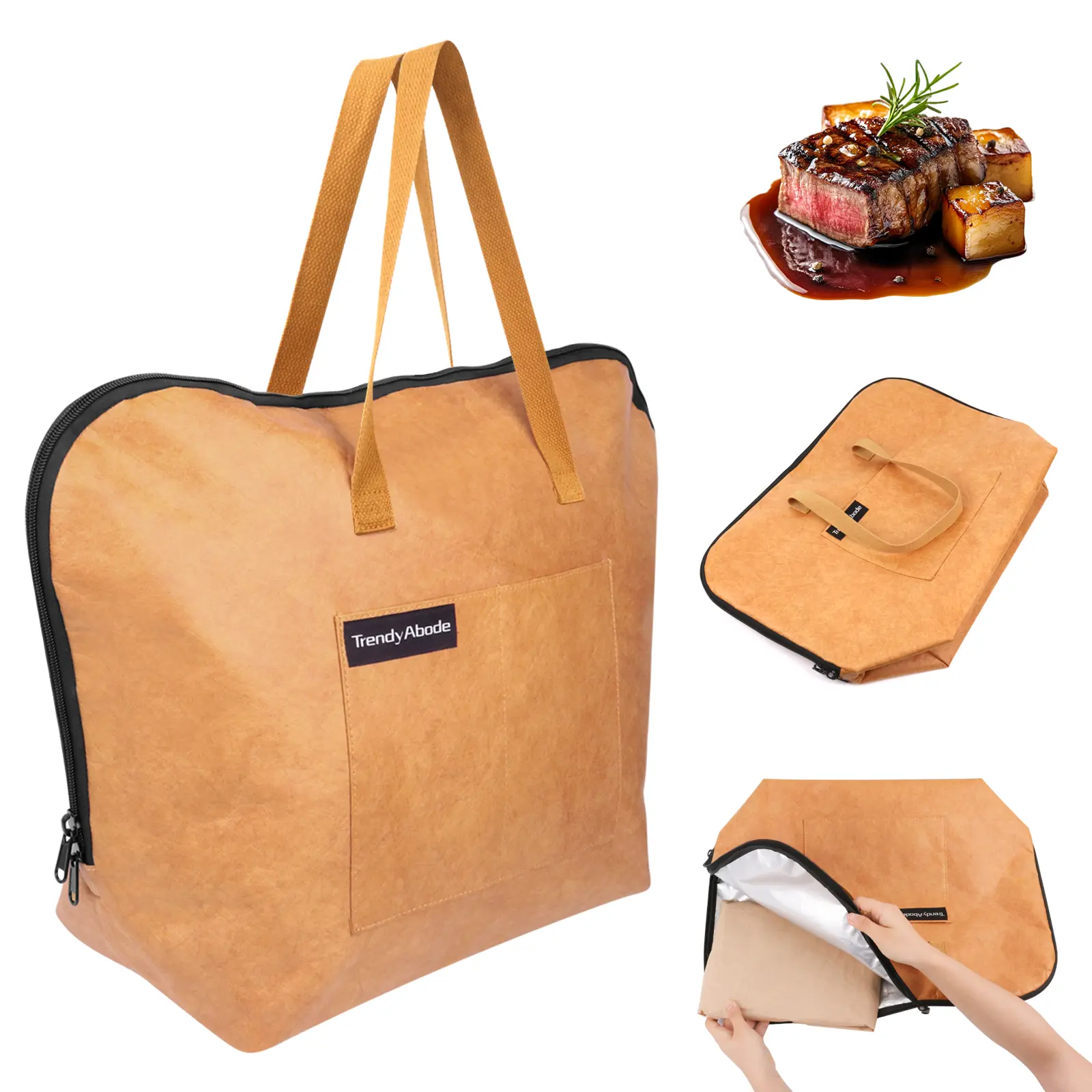 BBQ Blanket for Resting Meat, 21in Meat Resting Blanket, Reusable Smoker Grilling Meat Resting Bag with Wide Mouth with Handle Design for Beef Pork Turkey