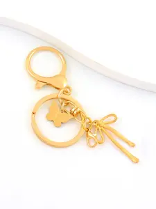 Butterfly Initial Ribbon Bow Keychain, Sweet Fashion Keychain, Cute Accessory for Bags and Keys, All Seasons