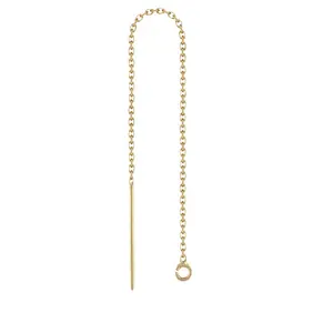 14kt Gold Filled Cable Chain Ear Threader with Ring - 1 pair