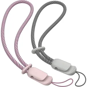 2 Pack Phone Lanyard, Phone Wrist Strap, Anti  Phone Strap, Phone Charm with 2-Color Braided, Phone Wrist Lanyard for Women and Men, Pink & Gray