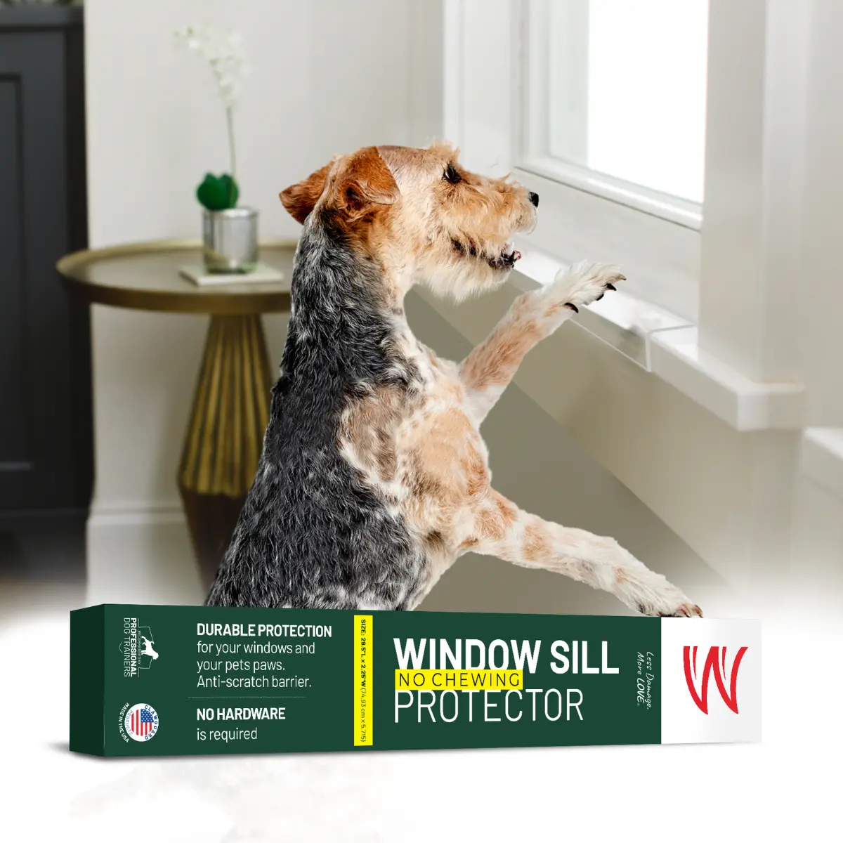 CLAWGUARD Window Sill Protector - Strong Transparent Protection from Dog and Cat Scratching, Chewing, Slobbering and Clawing on...
