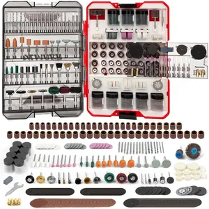 Rotary Tool Accessory Kit, Universal Fitment for Polishing, Sanding, Cutting, Drilling, Engraving, Grinding with Portable Tool Storage Case (Red)