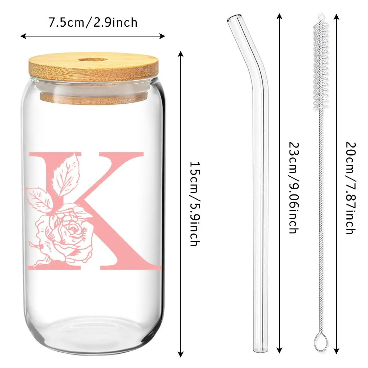 1 cup glass bottle 1L Glass Water Bottle with Straw