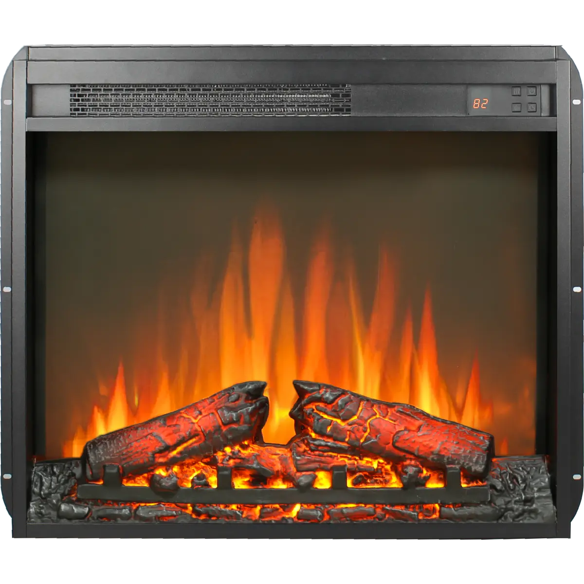 23-in Rectangular Freestanding ARCH Electric Fireplace Insert, Ultra-Thin Heater with Log Set, Realistic Flame, LED Lights, Remote Control with Timer, Overheating Protection