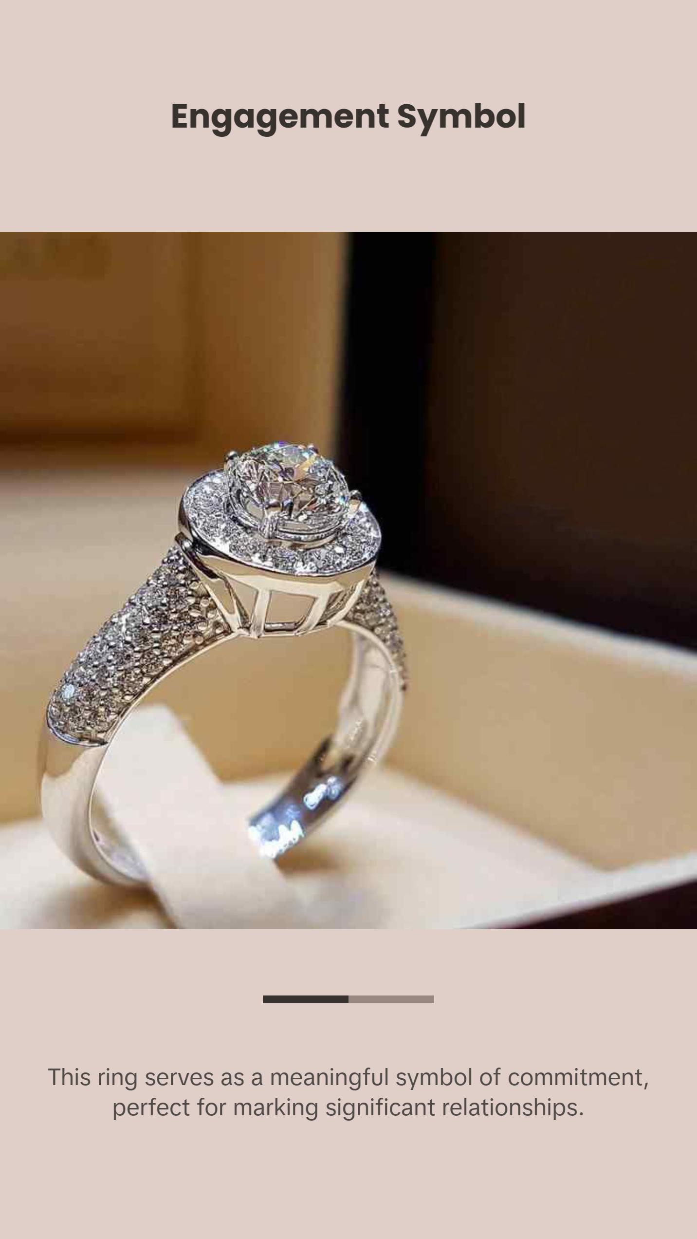 CZ Silver Engagement Ring