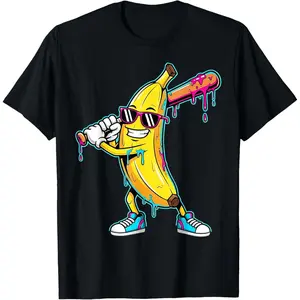 Funny Banana Drip Baseball T-Shirt, Sporty Sports Tops for Kids Youth (Kids Clothing Girls Included)