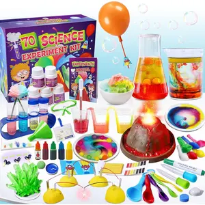 70 Lab Experiments Science Kits for Kids Educational Scientist Toys Birthday Gifts for Girls Boys Chemistry Set Erupting Volcano Fruit Circuits S.T.E.M Activities Science Project
