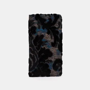 Burnout Velvet Black Checkbook Cover