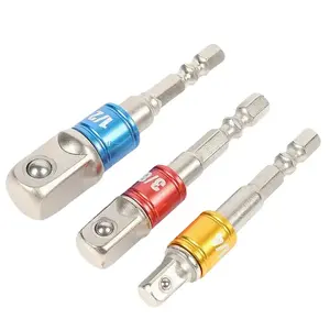 3-Size 1/4-3/8-1/2 Inch Heavy-Duty Alloy Steel Impact Sockets Set Impact Socket Adapter Set Socket Combination Tool - Quick-Change Drill & Impact Driver Converter for Professional Auto Repair Tools