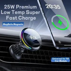 Magsafe Magnetic Car Charger, 25w Fast Charging, 19°c Cooling, Strong Suction, Compatible with Cases, Fits Various Vents