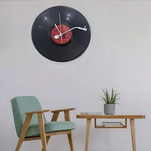 Vintage Vinyl Record Wall Clock, Label Design, Silent Operation, Perfect for Home Office Music Room, Ideal Gift for Father's Day Valentine's Day