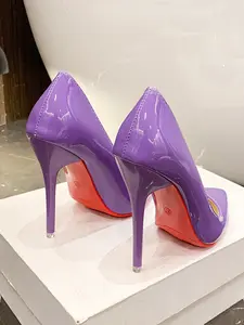 12cm High Heel Shoes for Women, PU Leather Casual Work Boots, Plain Design, All-Season Rubber Sole, Less Than Ankle Height