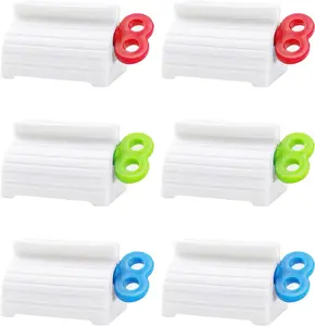 Toothpaste Squeezer, 6 Pcs Toothpaste Tube Squeezers, Multi-Purpose Toothpaste Dispenser, Rolling Toothpaste Holder Stand