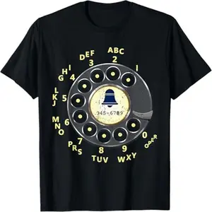 T-shirt Vintage Retro Rotary Dial Telephone Suffix Suffix Casual Chic Minimalist