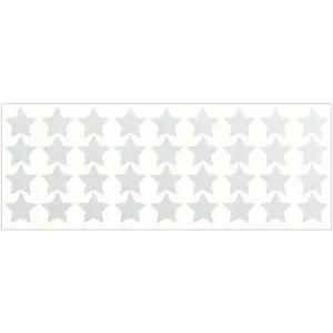 Reflective White 1 Inch Stars Sticker Decals for Helmets, Bicycles, Strollers, Wheelchairs and More - Pack of 36