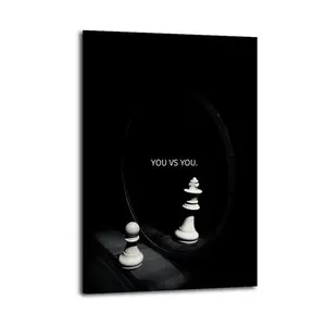Chess Motivation Poster Artistic Wall Decor, Waterproof Canvas Poster, Cute And Vibrant Poster for Bathroom, Living Room, Bedroom, Dorm, A Perfect Gift Idea for Home Decor