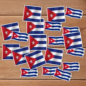 Stickers Pack 20 Pcs Cuba Bike Waving Skateboard Bottle Water Flag Guitar Aesthetic Vinyl Car Colorful Waterproof Laptop Bumper Luggage