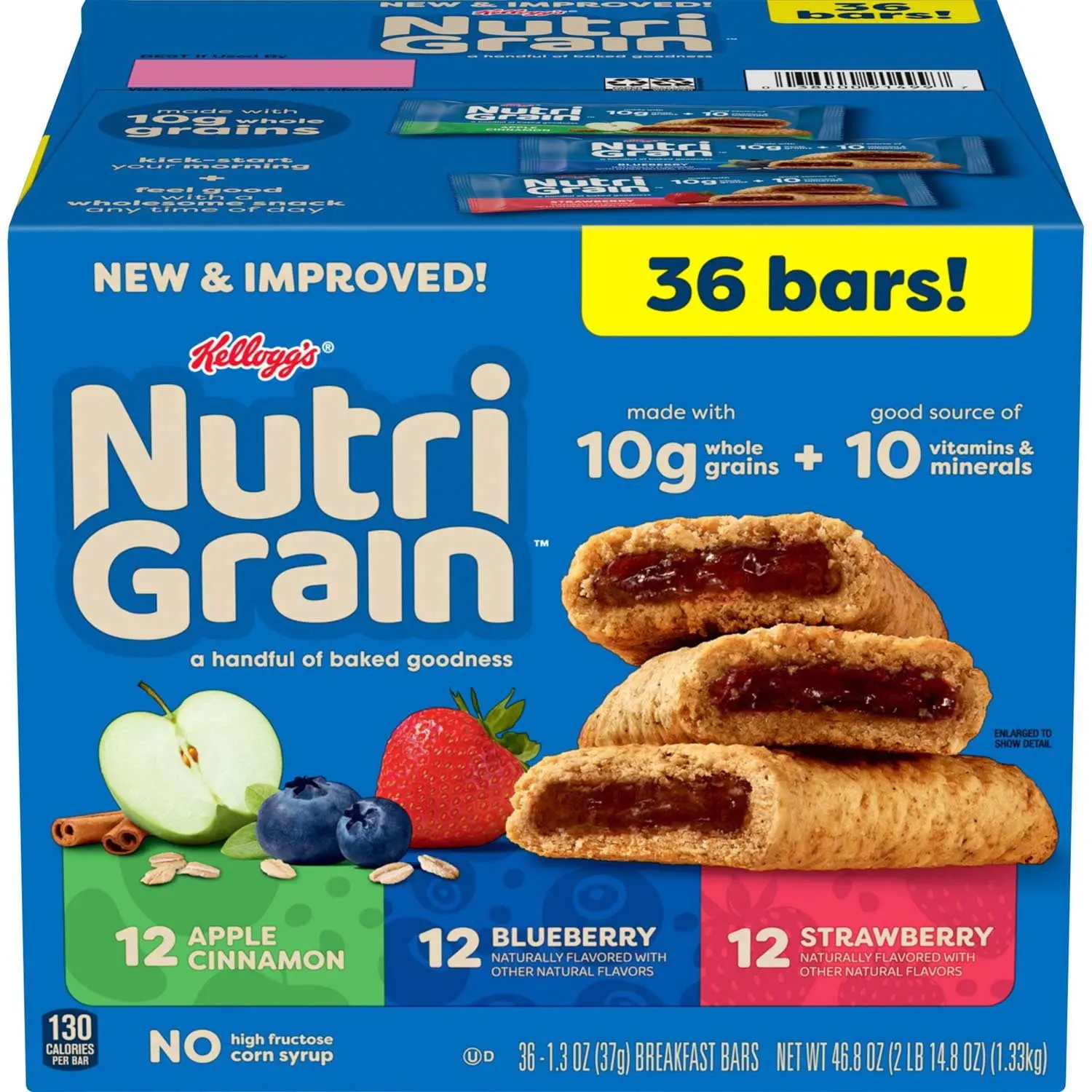 Nutri-Grain Bars Variety Pack, 1.3 oz., 36 pk