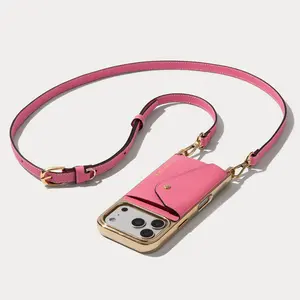 Donna Chrome Crossbody Phone Case - Flamingo Pink/Gold