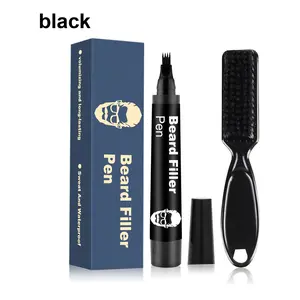 Beard Filler Pen with Beeswax, Cocoa Butter & Vitamin A, Detachable Beard & Hairline Touch-Up Pencil for Fuller-Looking Facial Hair