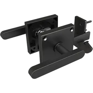 Double Side Gate Latch, Heavy Duty Swinging Door Latch Gate Hardware for Wooden Fence, Fits Left Inswing Outdoor Wooden Gates, Pool Gate, Backyard and Garden
