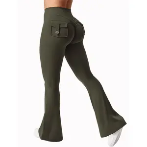 【Black Friday】Women's Flare Skinny Pants Fold Over Leggings Stretch Bootcut Bell Bottom Slim Fit Yoga Pants Y2k Joggers Comfort Bottom Womenswear