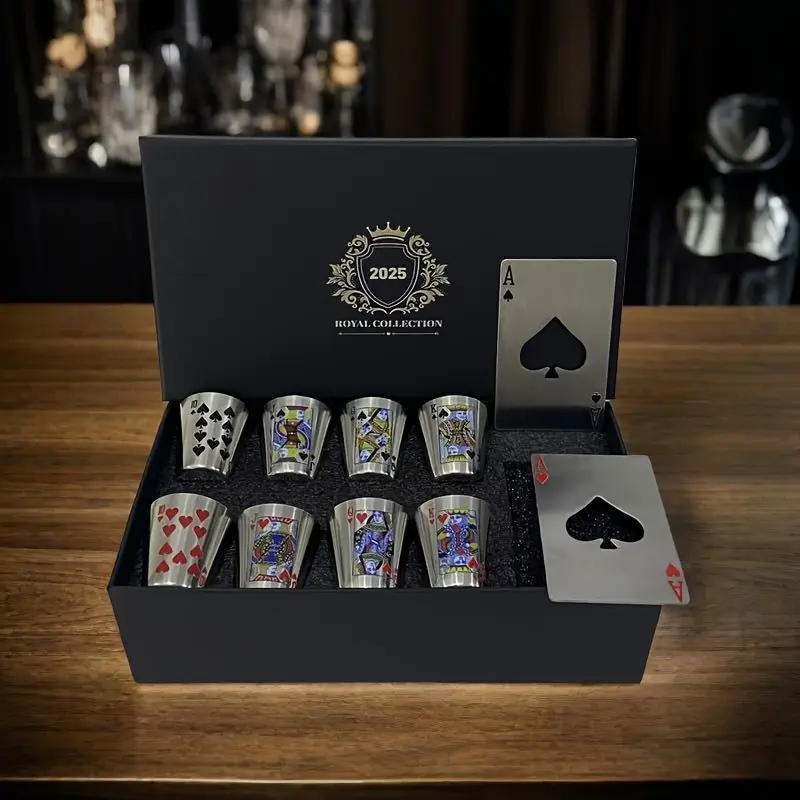 1 Box of Whiskey Glasses 8 Stainless Steel Whiskey Glasses and 2 Bottle Openers Yes, Good Luck in 2025