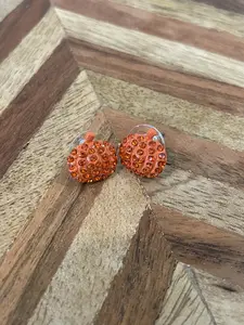 Pumpkin Crystal Stud Earrings