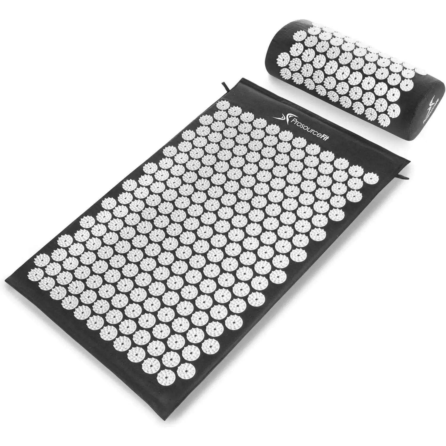 Acupressure Mat and Pillow Set for Back\/Neck Pain Relief and Muscle Relaxation, Black