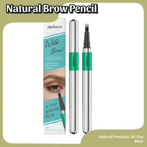 zephoco Three-Dimensional Natural Four-Pronged Eyebrow Pencil Is Light Brown And Can Hold Makeup For Daily Use Without Easily Smudding It Is Easy For Beginners To HandleLong-lasting & Smudge-Proof Wear 4-Tip Microblade Precision