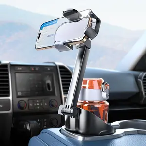 eSamcore Phone Holder Car Cup Mount Unobstructed Cup Holder Phone Mount for Your Car Cupholder (2.5"-4") with Flexible C-Shaped Base, 360° Swiveling, 0.8" Deep Clamp Compatible with iPhone 4.7"–7" pro