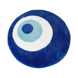 LAKEA Fluffy Evil Eye Circle Rug Carpet Plush Comfortable Handmade Bedroom Ultra Soft and Fluffy High Quality for Halloween Soft Shaggy Rug