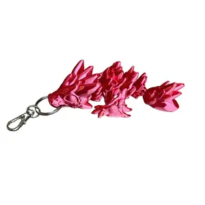 Gemstone Wyvern Tadling Keychain - 5 Inches - Desktop or Fidget Toy - Fully Articulated Gem Themed Dragon - 3D Printed - Choose a Color!