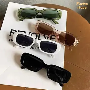 4 Pack Y2K Retro Small Rectangle Sunglasses Narrow Square Shades Anti-Glare Lightweight UV Protection Fashion Eyewear for Women Street Style Travel Beach Festival Driving Summer Daily Wear Accessories summerwins