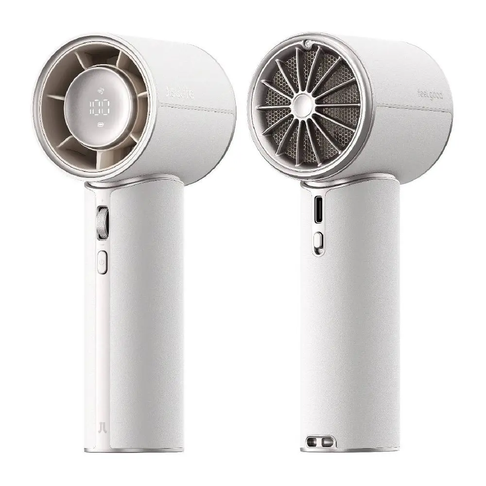 JISULIFE Pro1 Handheld Portable Personal Cooling Fan, Starry White, USB Charger Compatible