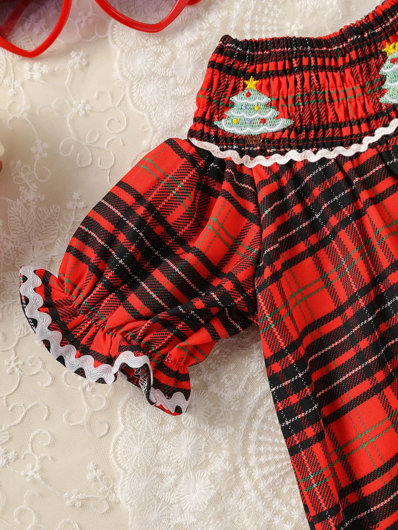 Baby Girl Christmas Smocked Plaid Dress Holiday Embroidered Short Sleeve  Outfit Cute Festive Dress for Everyday and Party Wear - TikTok Shop