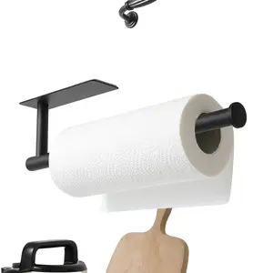 Paper Towel Holder Under Cabinet - Sturdy 304 Stainless Steel Kitchen Paper Towel Holder Wall Mount, Drilling or Self Adhesive for Kitchen, Bathroom