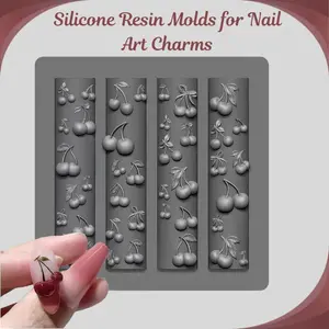 3D Cherry Nail Mold – Silicone Resin Molds for Nail Art Charms, DIY Accessories & Manicure Decoration Supplies