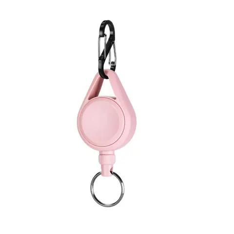 Pastel Color Retractable Keychain, 1 Count Portable Badge Holder with Detachable Carabiner, Identification Badges & Supplies for Office, School, Outdoor, Badge Reels Retractable, Id Card Holder, Retractable Badge Holders