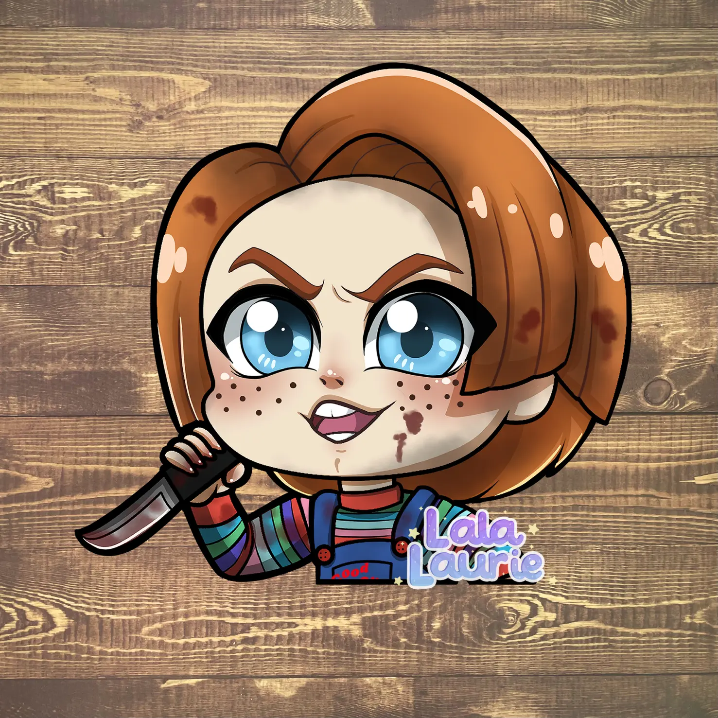 Chucky Car Peeker - Horror Franchise The Good Guy Cute Chibi Sunproof Waterproof Decal