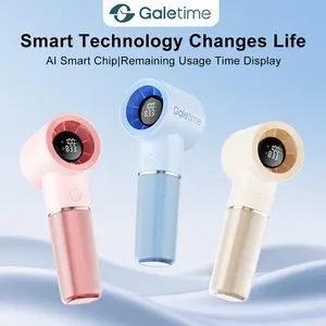 Mini Handheld Fan with Digital Time Display, Powerful Cooling, Galetime GT05 5000mAh USB-C Portable Fan for Travel, Office, Outdoor Use