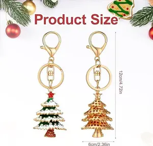 Christmas Tree Keychain, Glitter Ornament Pendant Keychain Christmas Gift Art Craft Supplies for Woman Lady Holiday Gift