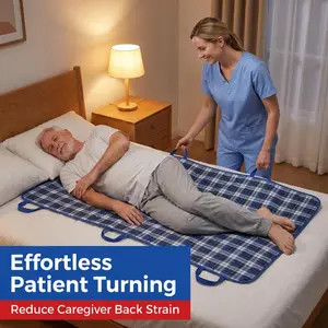 Reinforced shoulder strap care pad, 4-layer soft leak-proof turnover pad, non-slip care pad, elderly incontinence pad aiding in turning, machine washable, waterproof and anti-incontinence for adults, reusable care pad, durable and versatile