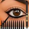 12-Piece Black Gel Eyeliner Pencil Set, Waterproof and Sweat-Resistant Formula for Easy Application, Long-Lasting Matte Finish and Rich Pigmentation, Holiday Gift for Women