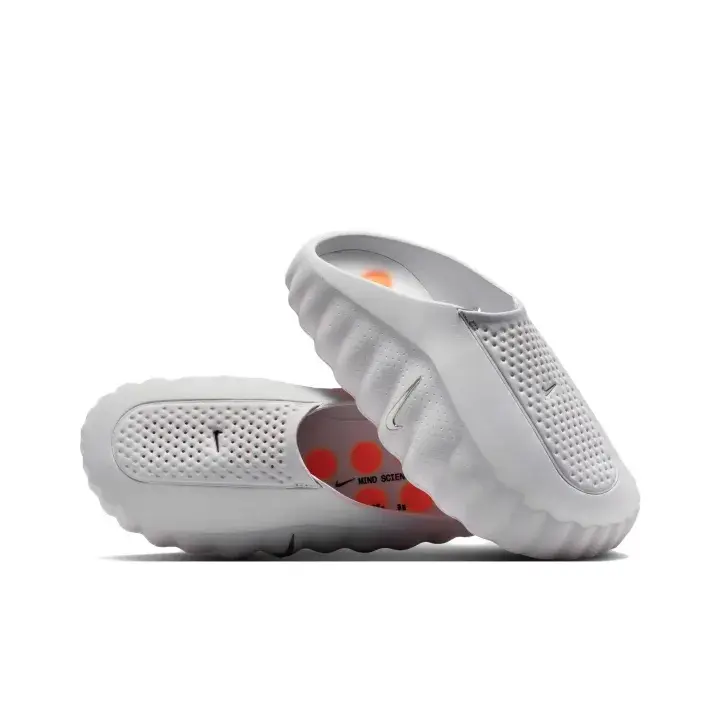 Light Gray Slip‑On Slides, Breathable Perforated Upper, Grippy Outsole. Lightweight for gym, home and casual daily wear