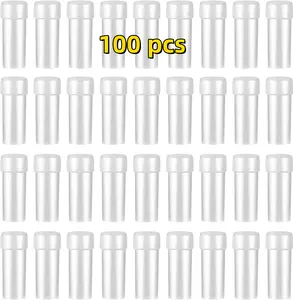 100pcs Value Pack 0.17oz Small Plastic Test Tube Bottles Pet Cap Medicine Pill Capsule Storage Containers